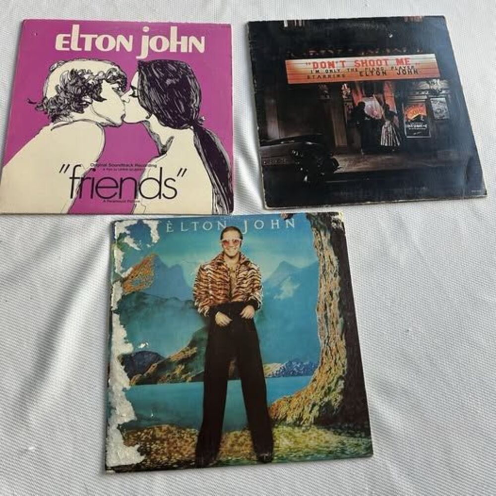 VTG Elton John LP Record Lot Friends Caribou Don’t Shoot Me Vinyl